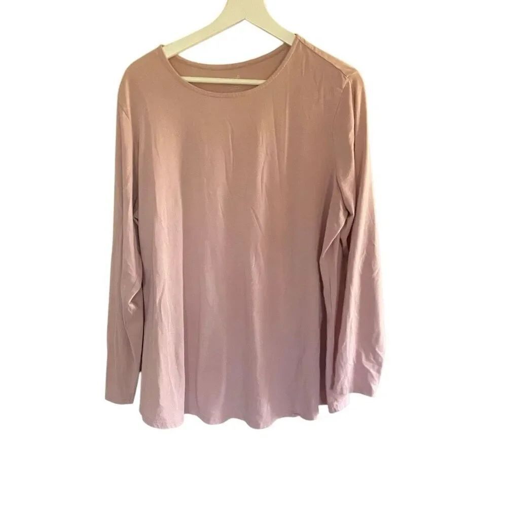 Pure Jill size 1XL pink long sleeve shirt crew neck